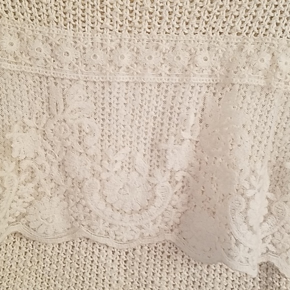 Zara Open Knit Sweater with White Lace - Picture 3 of 6